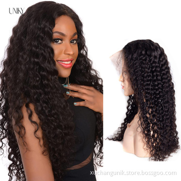 Uniky Brazilian Human Hair Lace Front Wig,Deep Wave Virgin Hair Lace Wig For Black Women,Pre Pluck Lace Wig With Baby Hair